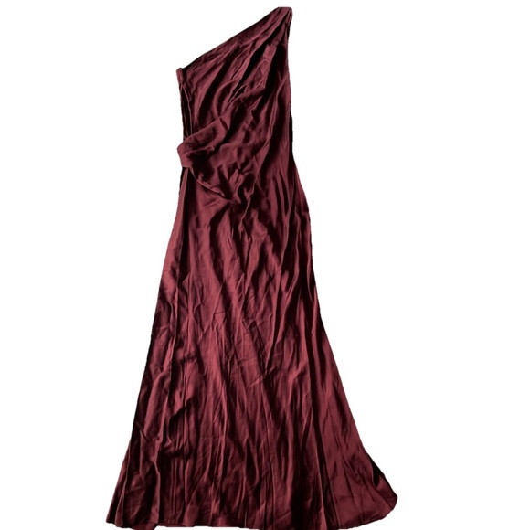 A.L.C Aster Draped Satin Gown in Black Cherry Brown Size 6 - Picture 6 of 15